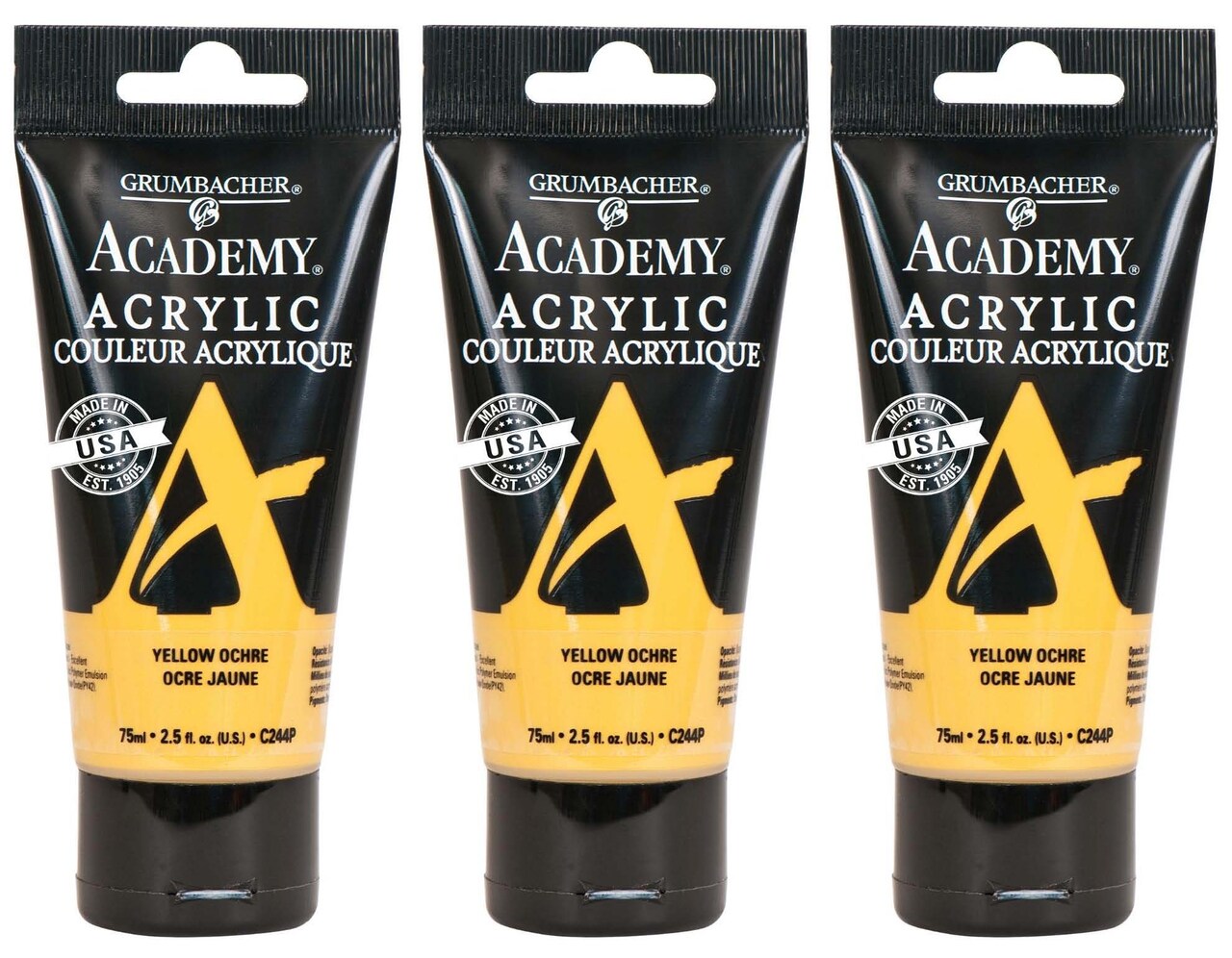 Grumbacher Academy® Acrylic Box of 3 - Earthtone Color Family, 75ml
